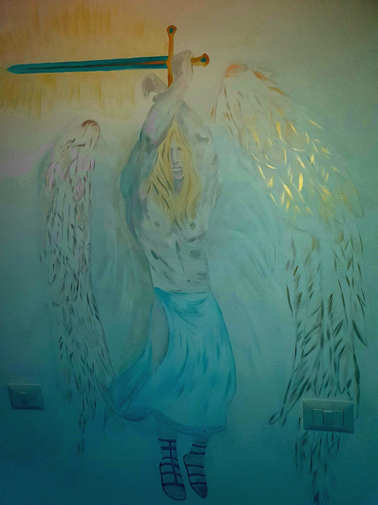 Pastel painting in light colors -Angel