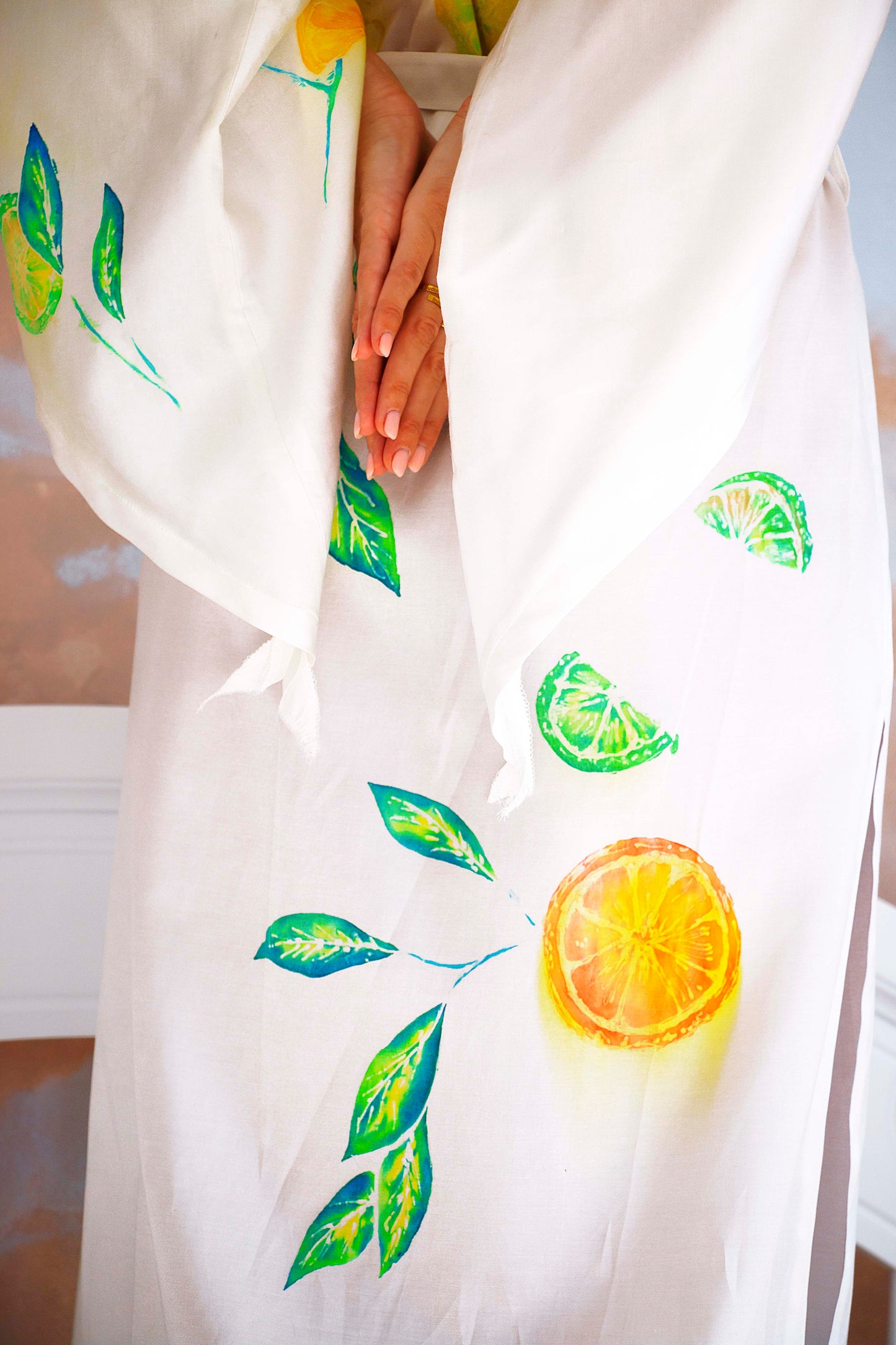 Kimono "Citrus blend" din matase personalizat