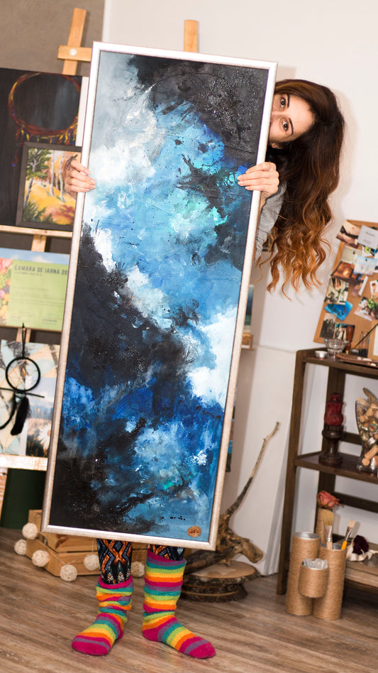 Tablou acrilic, acrylic painting, galaxy painting, pictura galaxie, pictura univers, universe painting